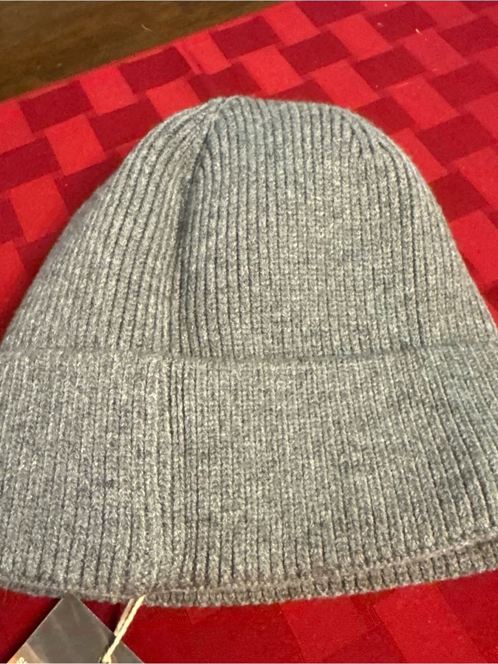 Gray Ribbed Knit Beanie - Men's Winter Hat